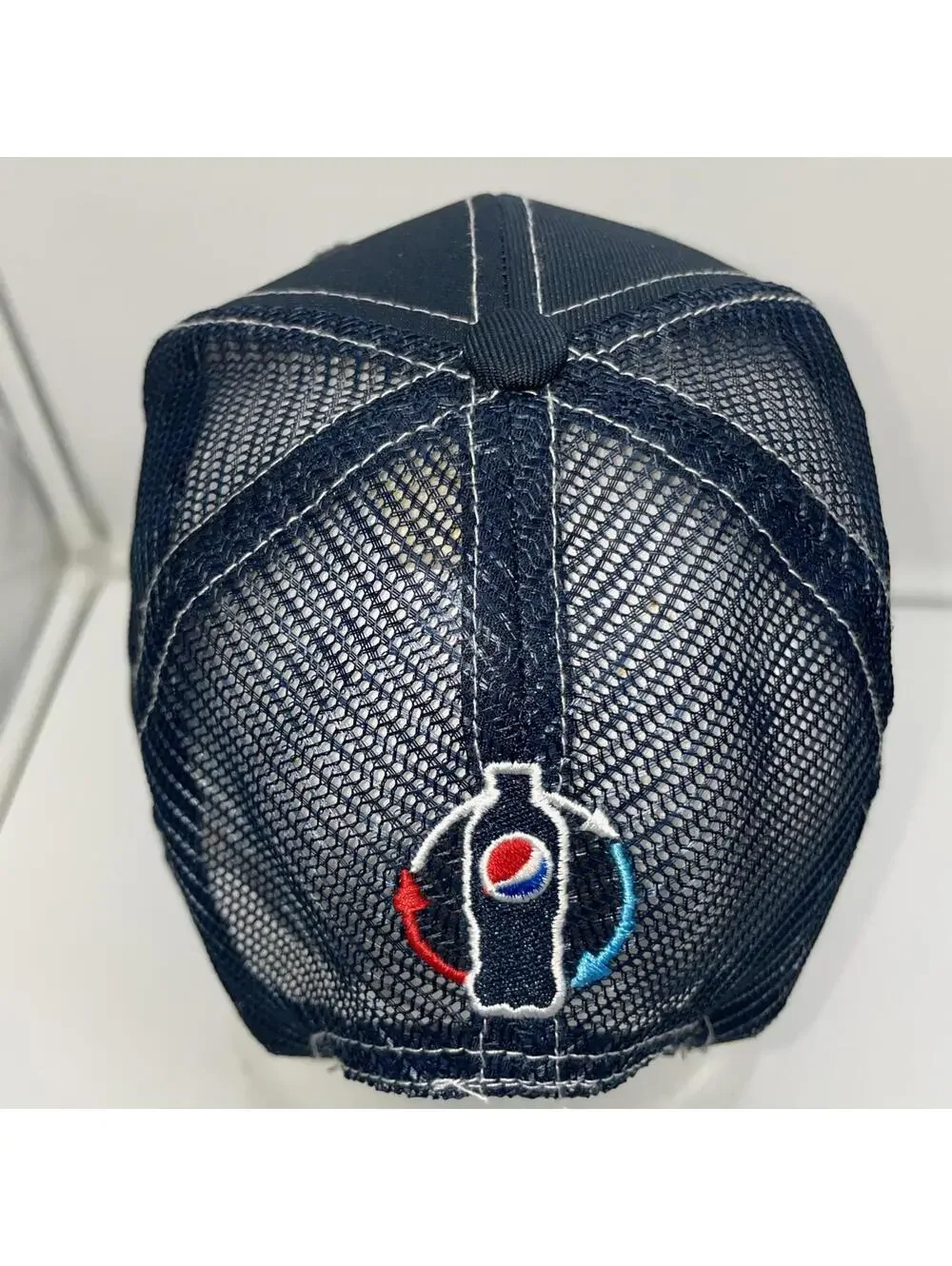 Pepsi Soda Navy Blue Mesh Snapback Trucker Hat Embroidered Logo G&G Outfitters